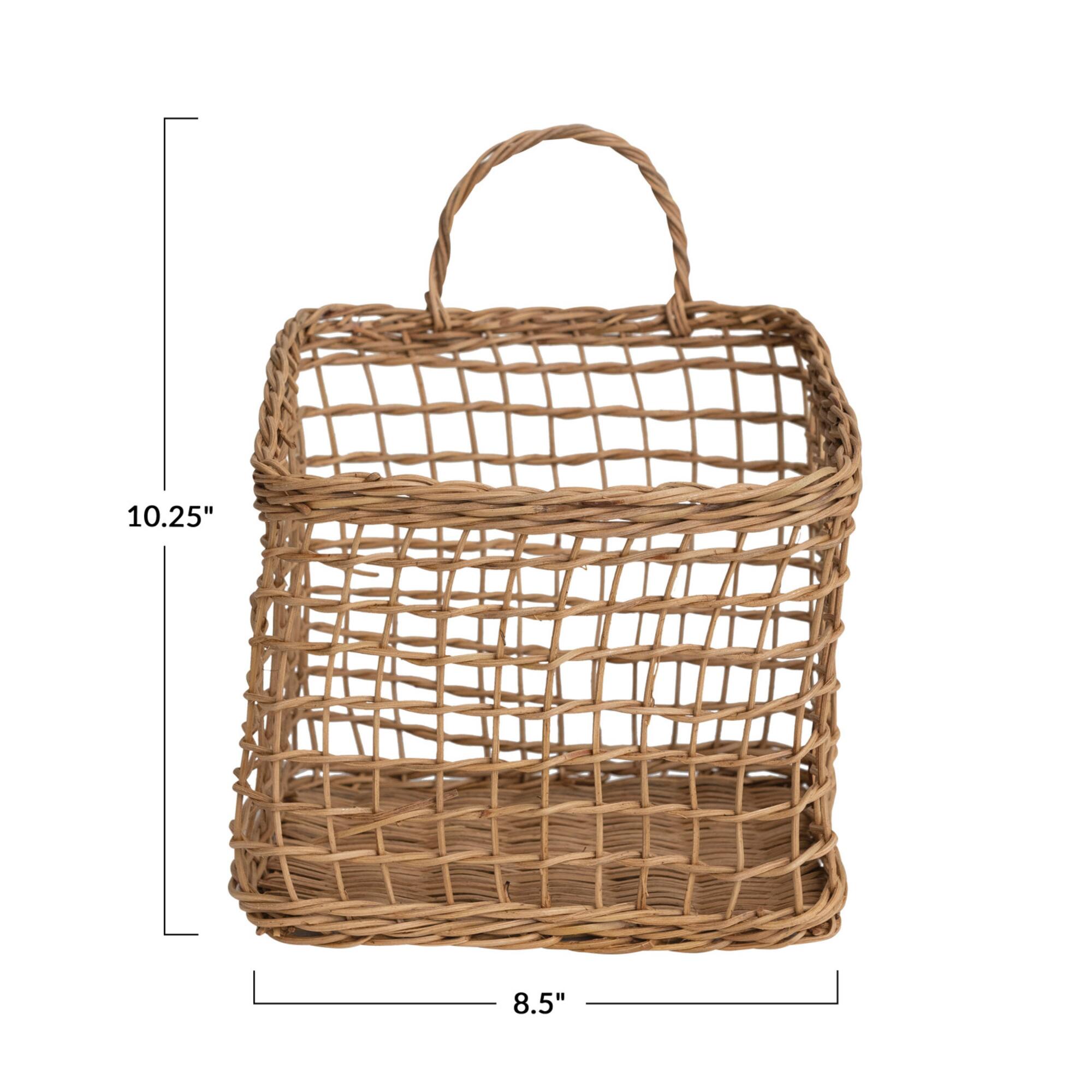 Hello Honey® Natural Woven Rattan Wall Hanging Basket